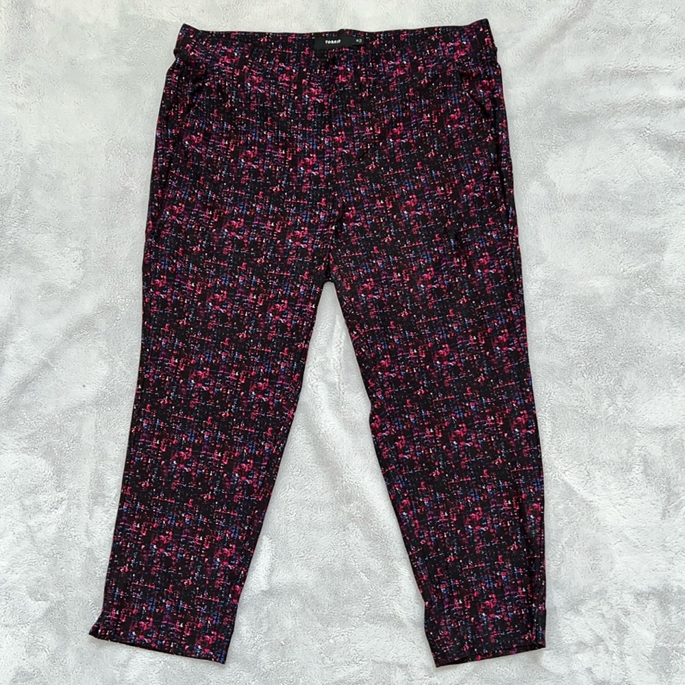 Torrid Pull-On Studio Luxe Ponte High-Rise Pant, Black Multi, Women's 3X Regular